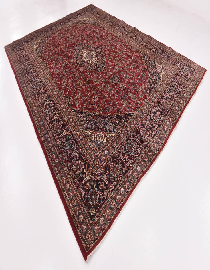 Detail image of 9' 10 x 13' Hand Knotted Mashad Persian Wool Rug