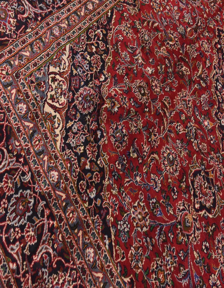 Detail image of 9' 10 x 13' Hand Knotted Mashad Persian Wool Rug