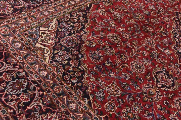 9' 10 x 13' Hand Knotted Mashad Persian Wool Rug