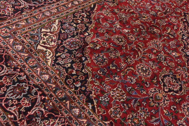 Detail image of 9' 10 x 13' Hand Knotted Mashad Persian Wool Rug