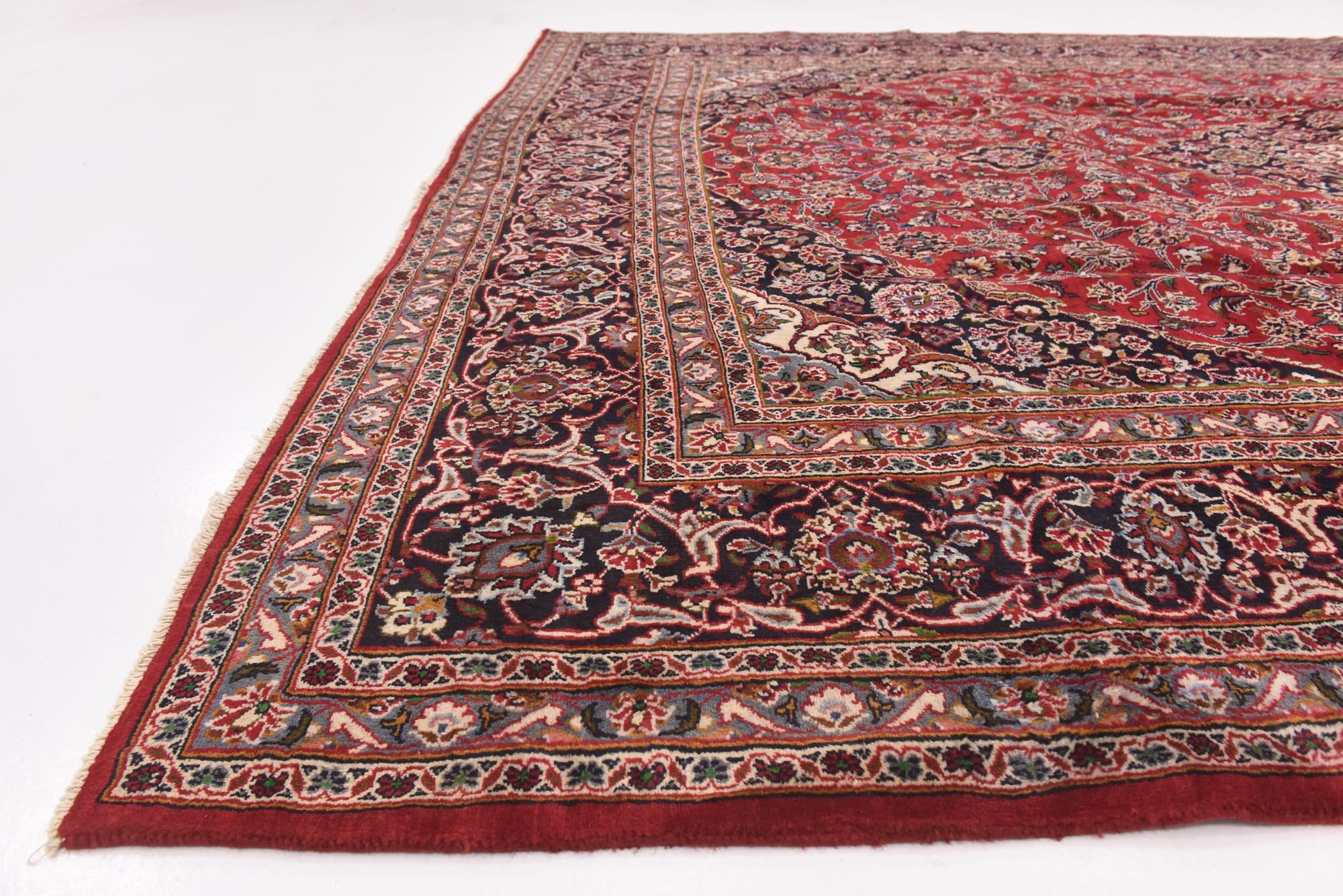 9' 10 x 13' Hand Knotted Mashad Persian Wool Rug