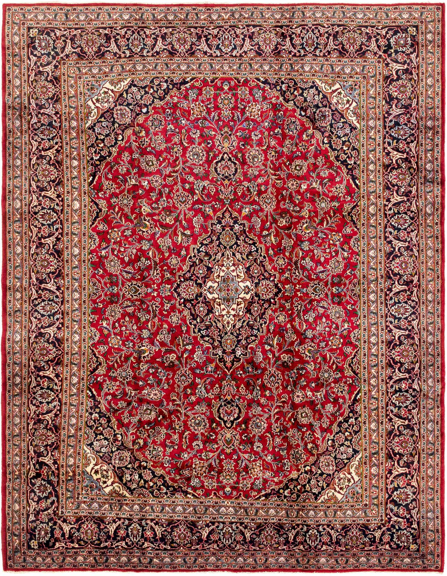 9' 10 x 13' Hand Knotted Mashad Persian Wool Rug