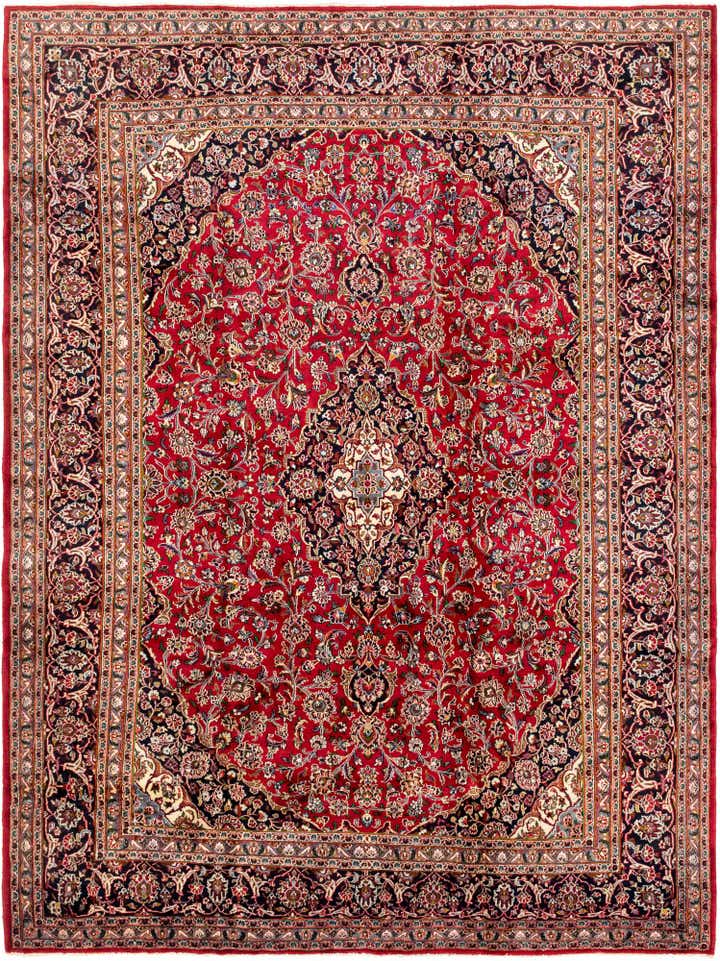 9' 10 x 13' Hand Knotted Mashad Persian Wool Rug