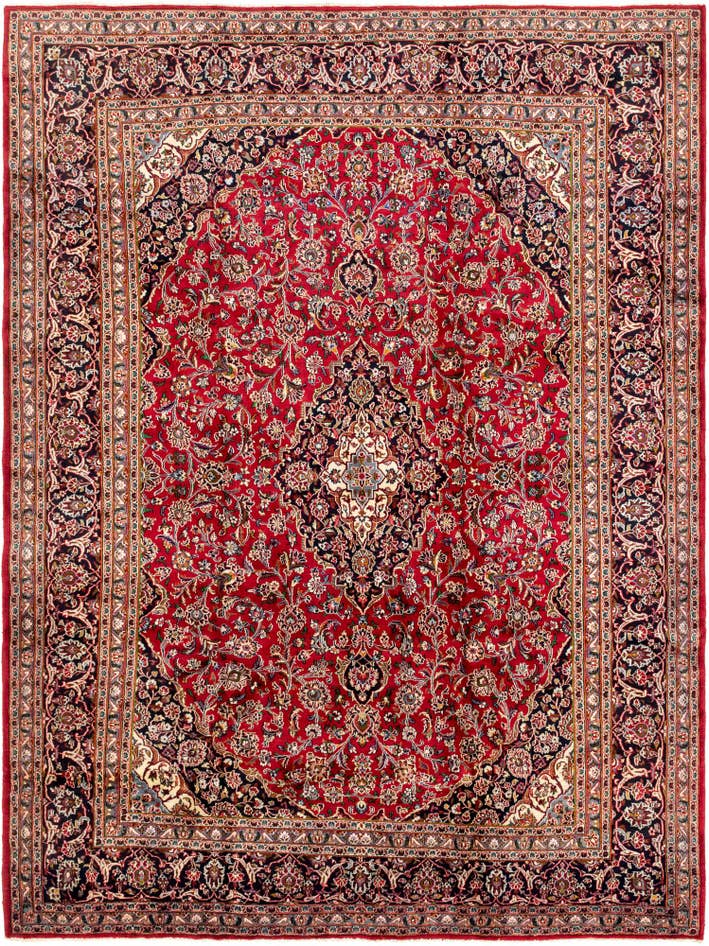 Detail image of 9' 10 x 13' Hand Knotted Mashad Persian Wool Rug