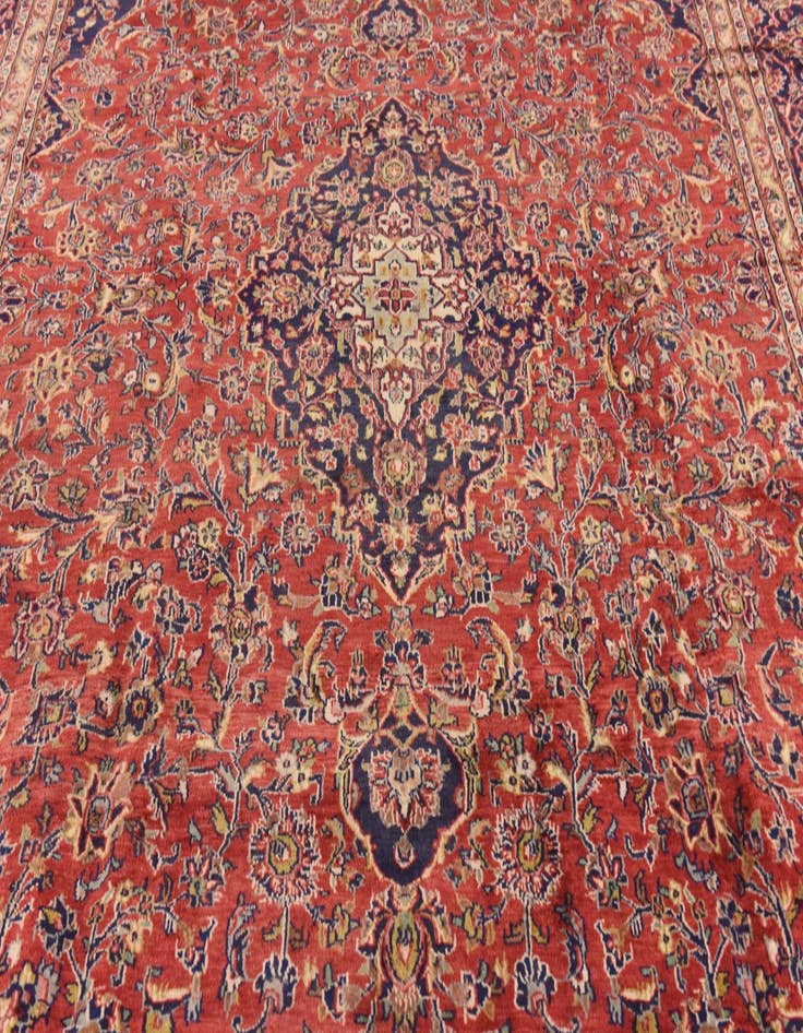 Detail image of 9' 6 x 12' 9 Hand Knotted Mashad Persian Wool Rug