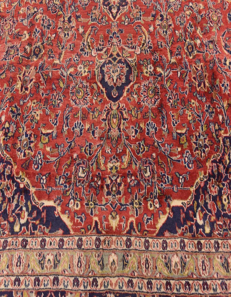 Detail image of 9' 6 x 12' 9 Hand Knotted Mashad Persian Wool Rug