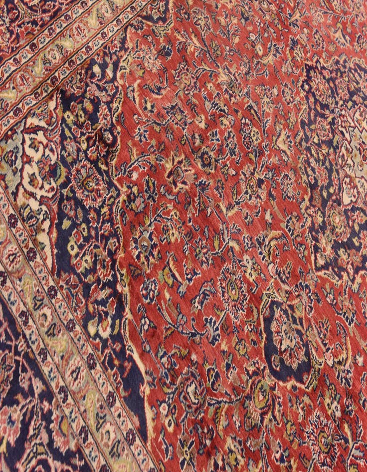 Detail image of 9' 6 x 12' 9 Hand Knotted Mashad Persian Wool Rug
