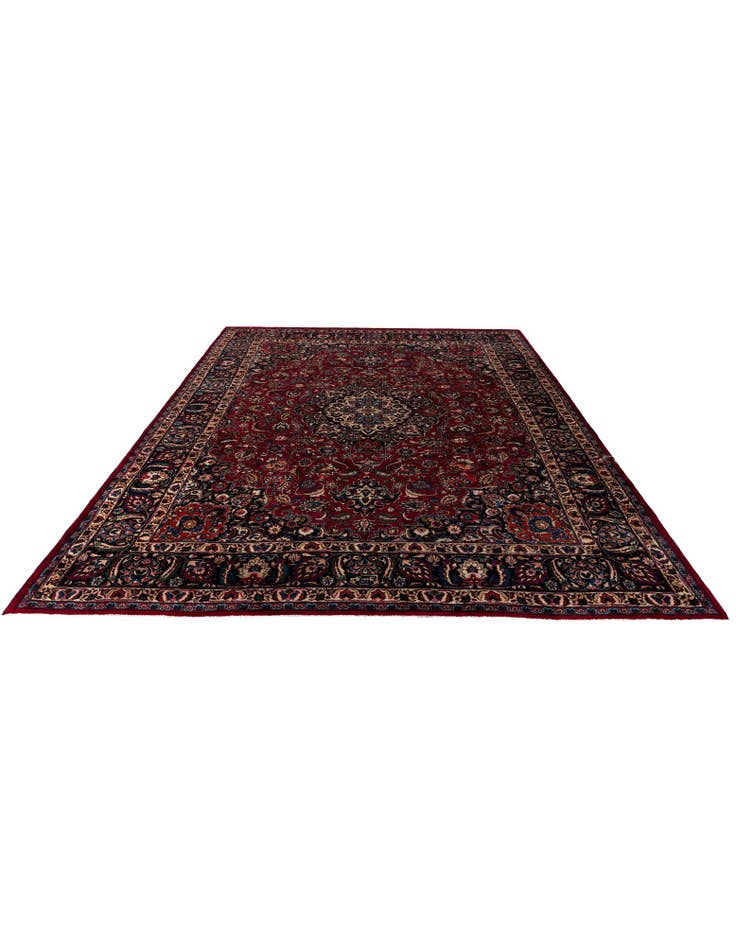 Detail image of 9' 8 x 12' Hand Knotted Mashad Persian Wool Rug