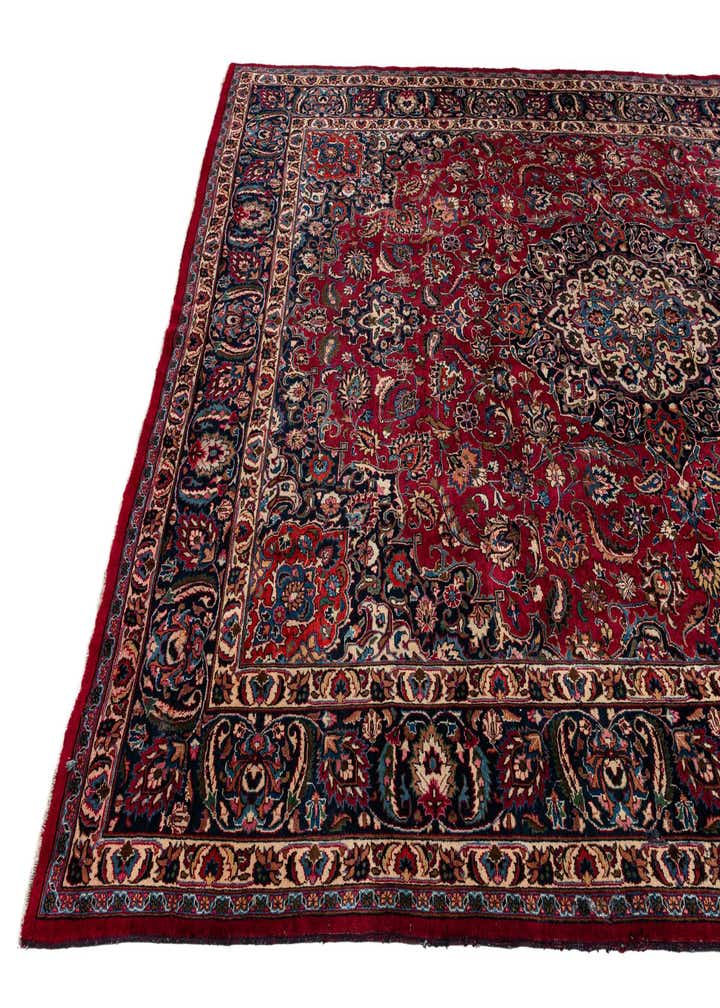 9' 8 x 12' Hand Knotted Mashad Persian Wool Rug