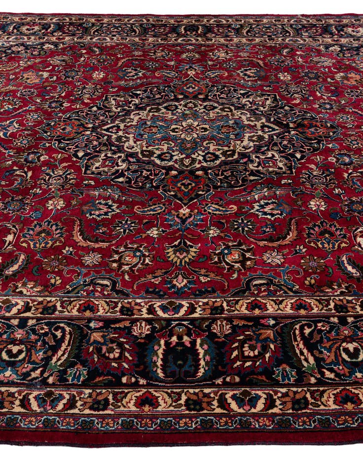 Detail image of 9' 8 x 12' Hand Knotted Mashad Persian Wool Rug
