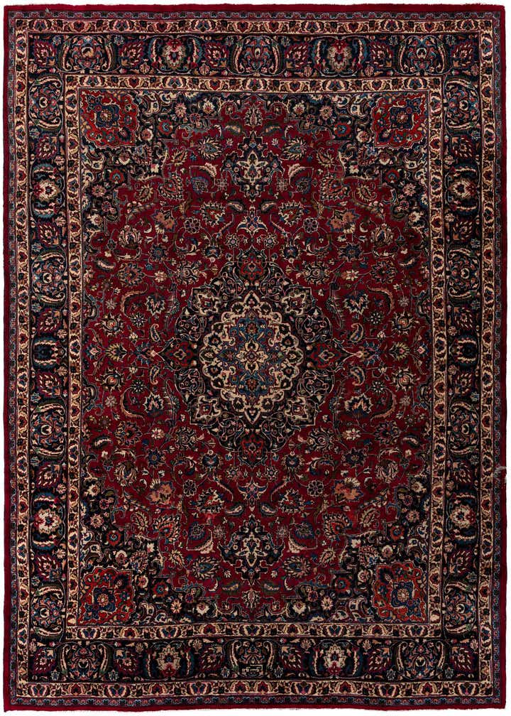 9' 8 x 12' Hand Knotted Mashad Persian Wool Rug