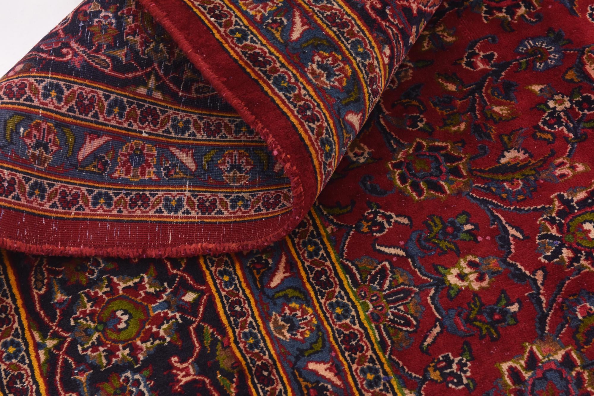 9' 9 x 12' 7 Hand Knotted Mashad Persian Wool Rug