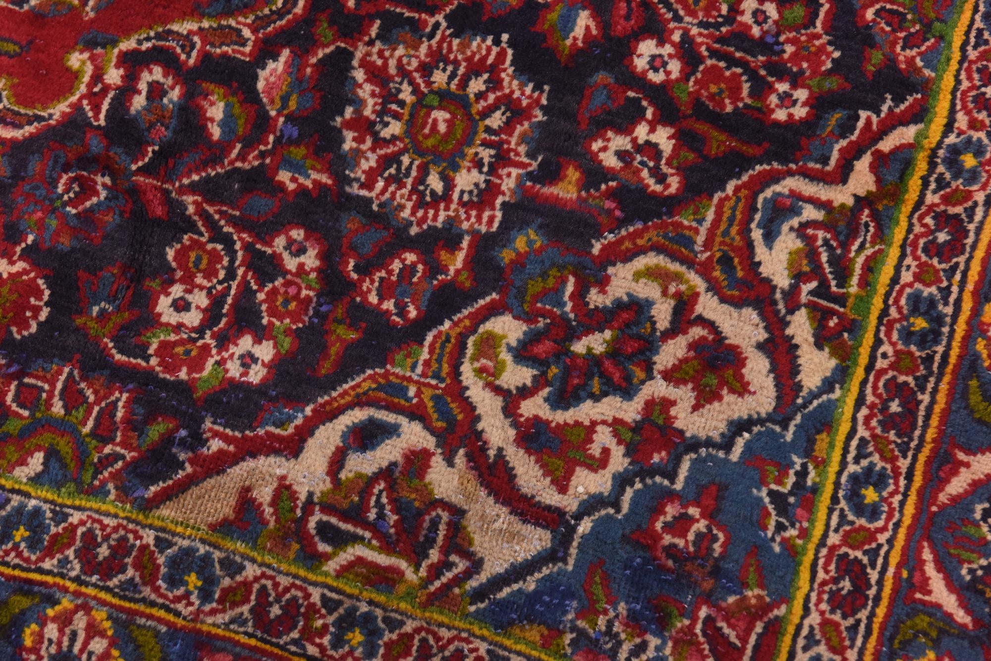 9' 9 x 12' 7 Hand Knotted Mashad Persian Wool Rug