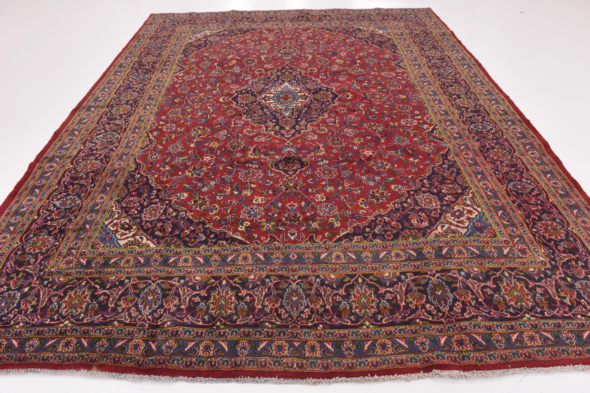 9' 9 x 12' 7 Hand Knotted Mashad Persian Wool Rug