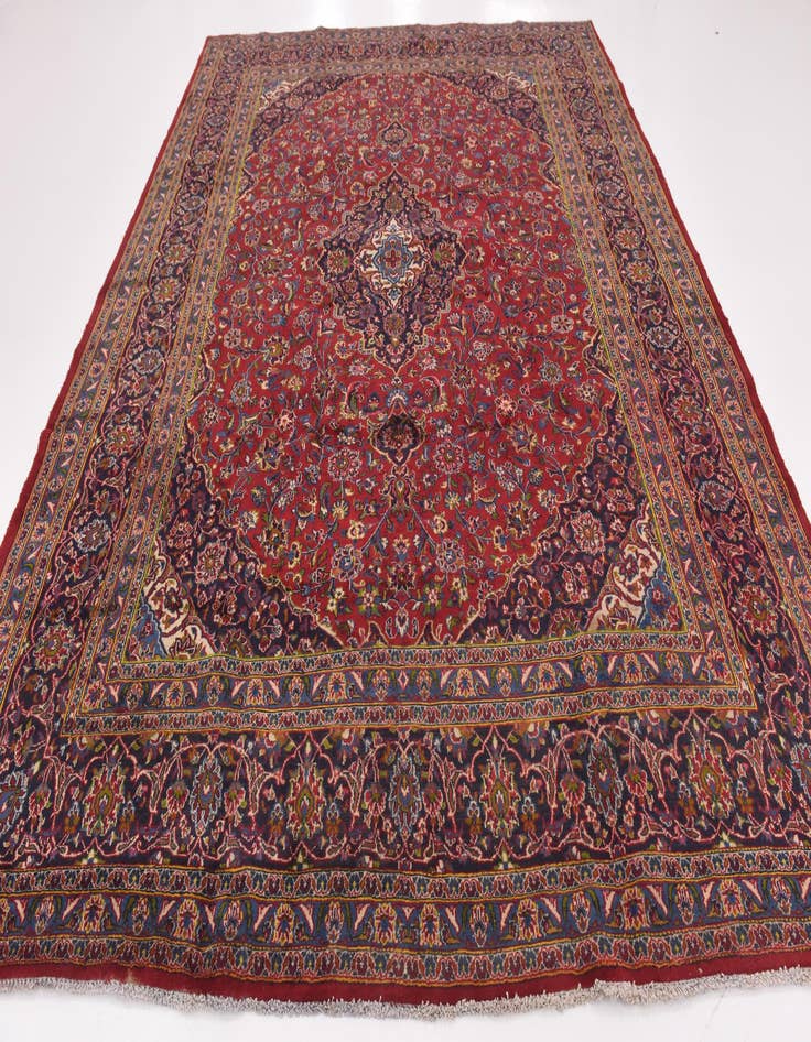 Detail image of 9' 9 x 12' 7  Hand Knotted Mashad Persian Wool Rug