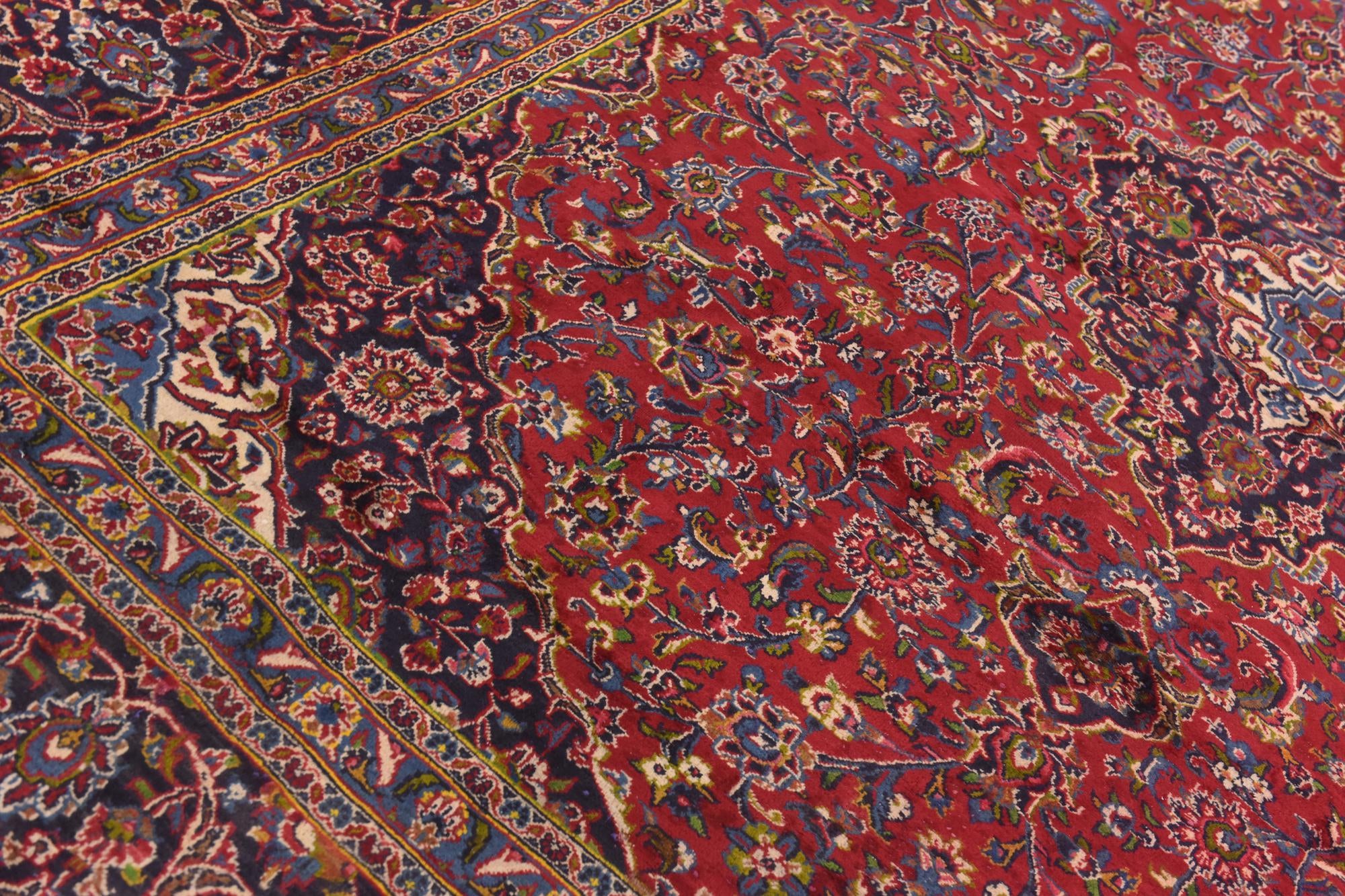 9' 9 x 12' 7 Hand Knotted Mashad Persian Wool Rug