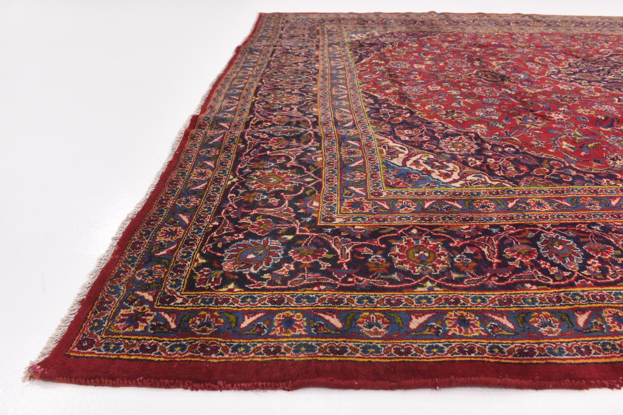 9' 9 x 12' 7 Hand Knotted Mashad Persian Wool Rug
