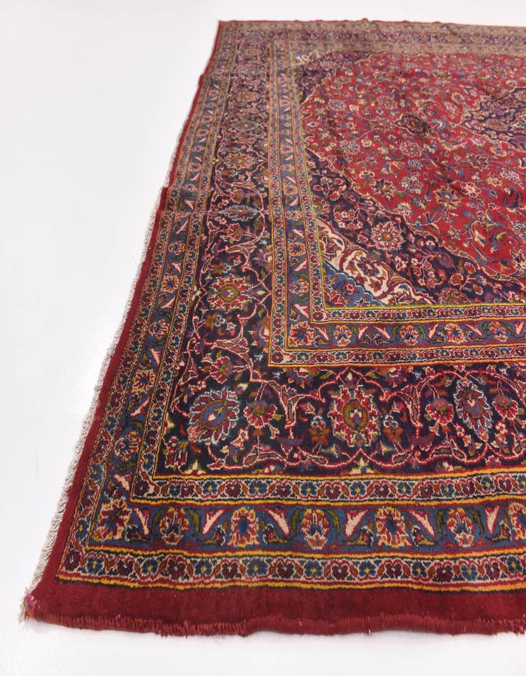 Detail image of 9' 9 x 12' 7  Hand Knotted Mashad Persian Wool Rug