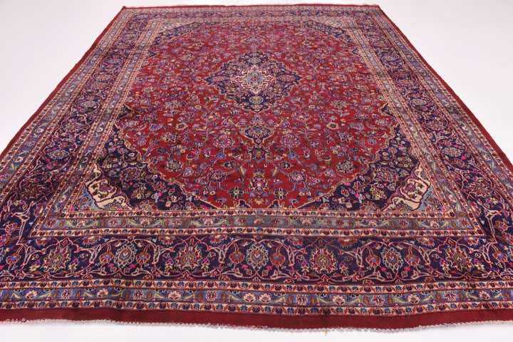 10' x 12' 4 Hand Knotted Mashad Persian Wool Rug
