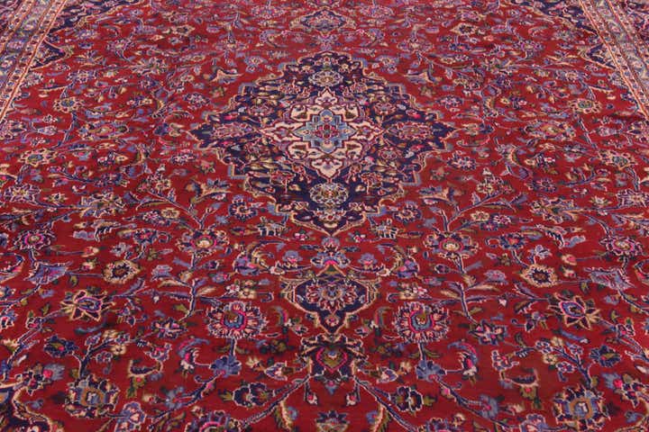 10' x 12' 4 Hand Knotted Mashad Persian Wool Rug