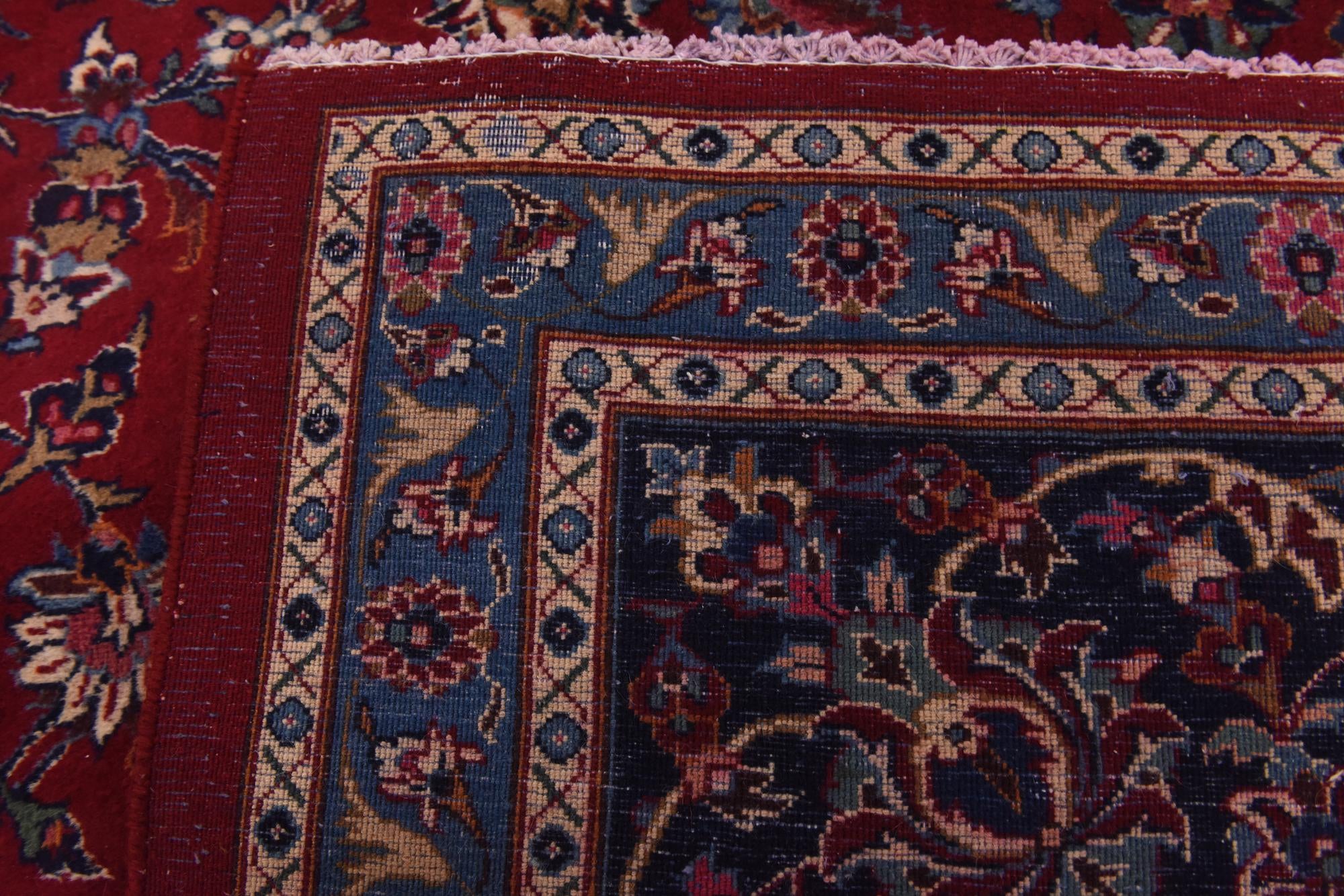 9' 9 x 12' 10 Hand Knotted Mashad Persian Wool Rug