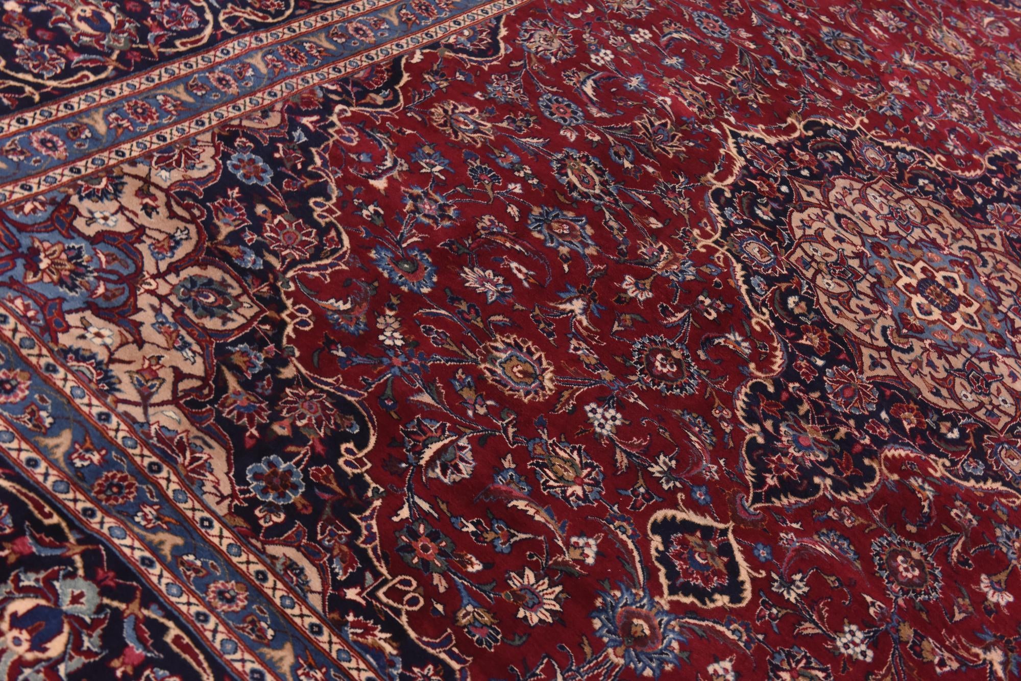 9' 9 x 12' 10 Hand Knotted Mashad Persian Wool Rug