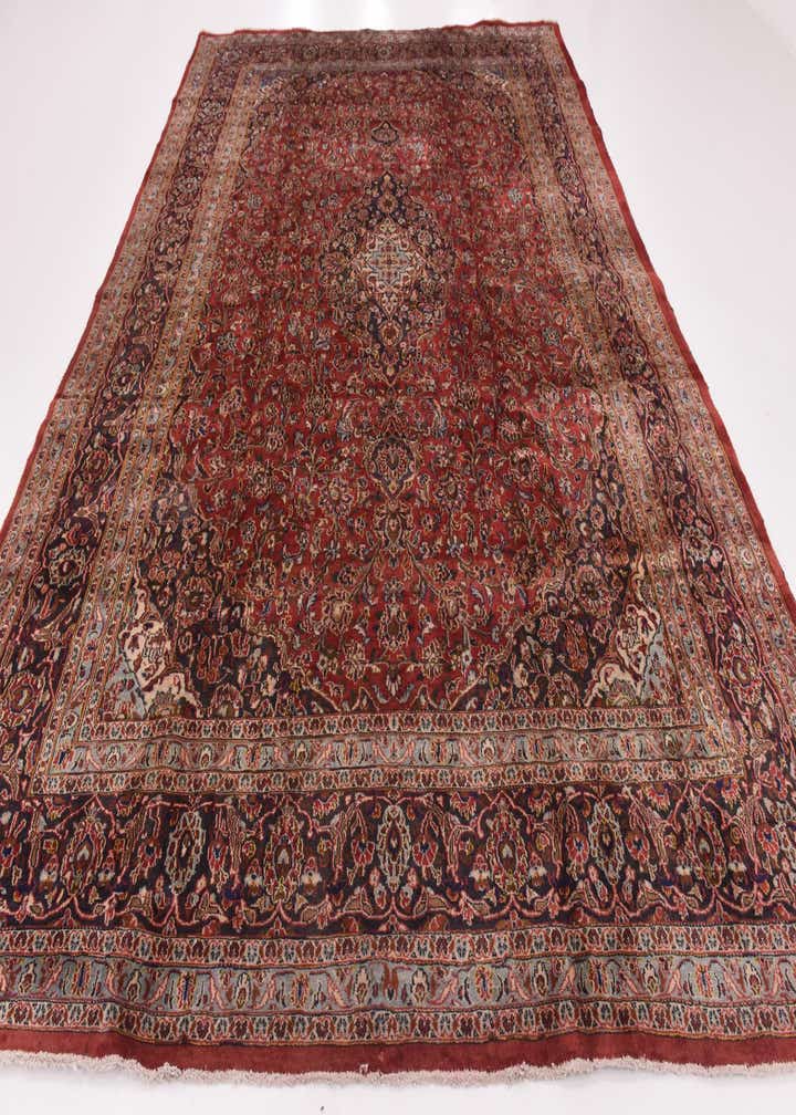 9' 6 x 13' Hand Knotted Mashad Persian Wool Rug