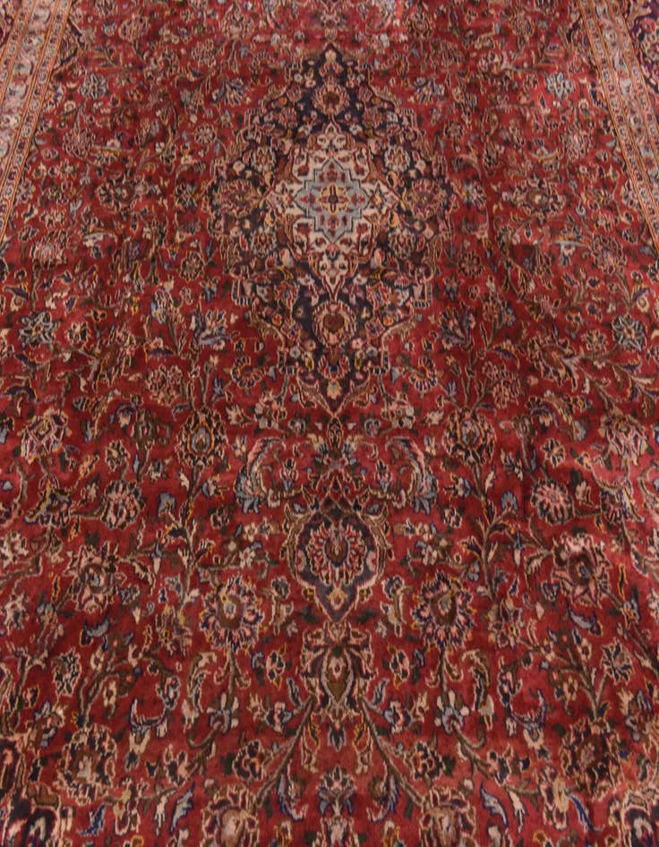 Detail image of 9' 6 x 13' Hand Knotted Mashad Persian Wool Rug