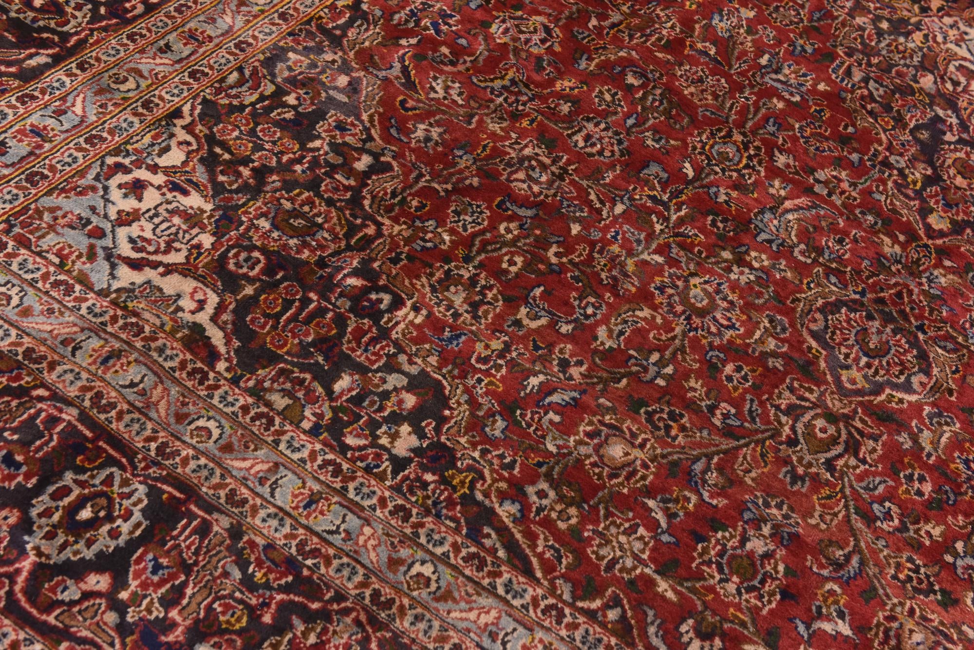 9' 6 x 13' Hand Knotted Mashad Persian Wool Rug
