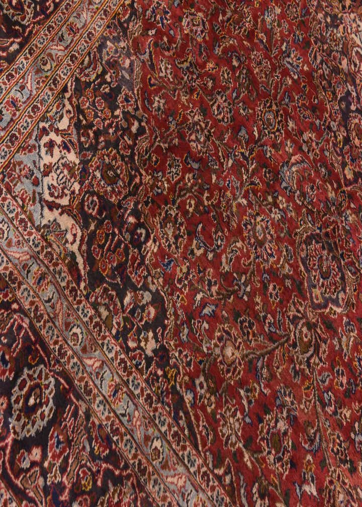 9' 6 x 13' Hand Knotted Mashad Persian Wool Rug