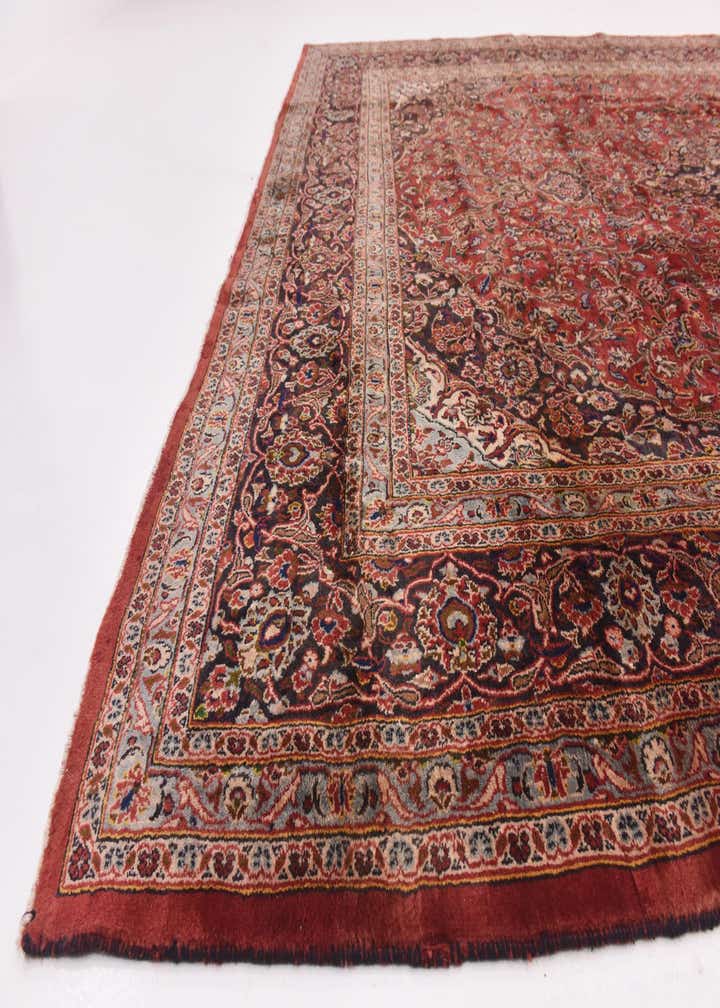 9' 6 x 13' Hand Knotted Mashad Persian Wool Rug