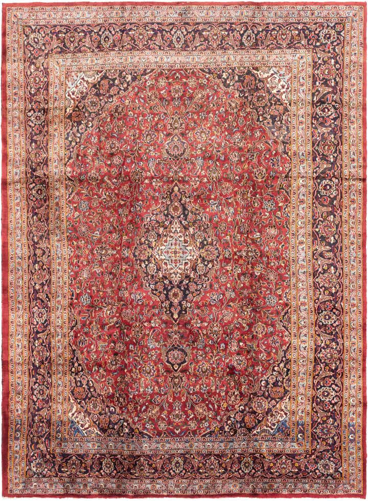 9' 6 x 13' Hand Knotted Mashad Persian Wool Rug