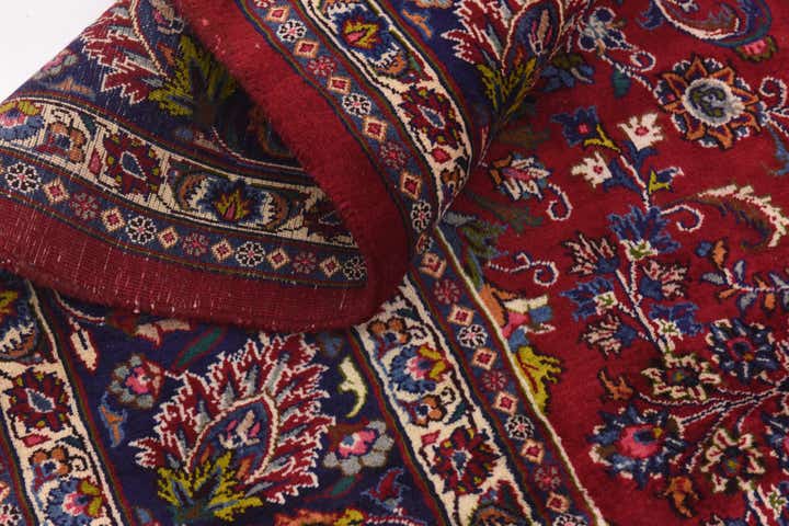 9' 7 x 12' 9 Hand Knotted Mashad Persian Wool Rug