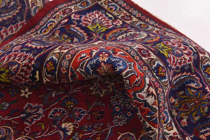 9' 7 x 12' 9 Hand Knotted Mashad Persian Wool Rug
