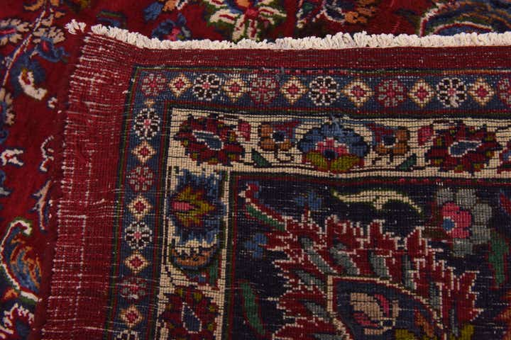 9' 7 x 12' 9 Hand Knotted Mashad Persian Wool Rug