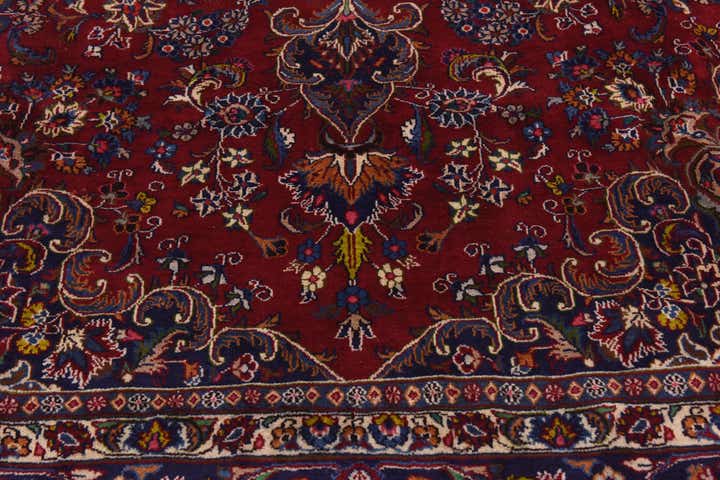 9' 7 x 12' 9 Hand Knotted Mashad Persian Wool Rug