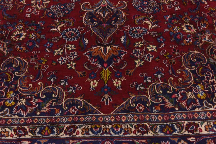 Detail image of 9' 7 x 12' 9 Hand Knotted Mashad Persian Wool Rug