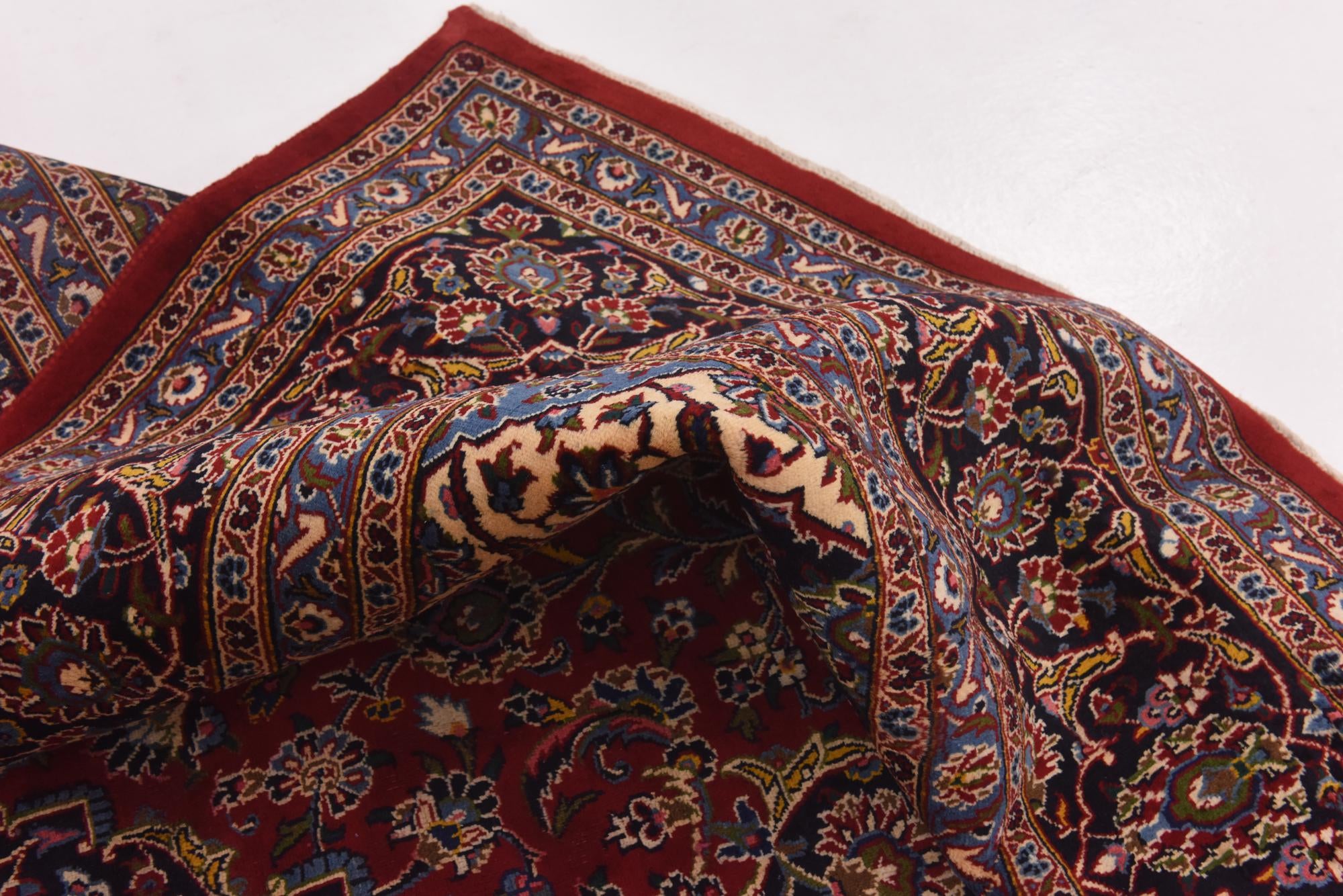9' 6 x 13' Hand Knotted Mashad Persian Wool Rug