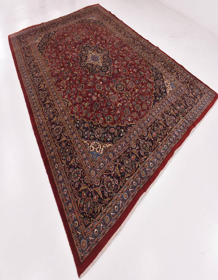 Detail image of 9' 6 x 13' Hand Knotted Mashad Persian Wool Rug