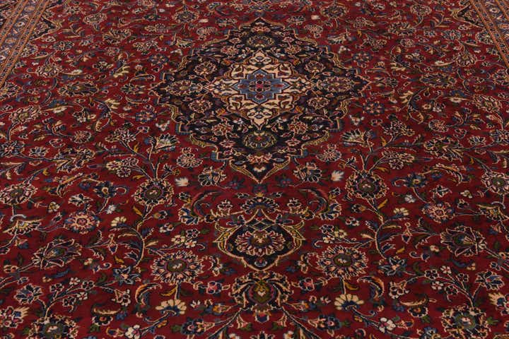 9' 6 x 13' Hand Knotted Mashad Persian Wool Rug