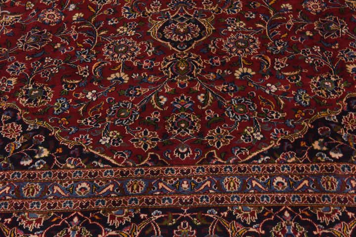 9' 6 x 13' Hand Knotted Mashad Persian Wool Rug