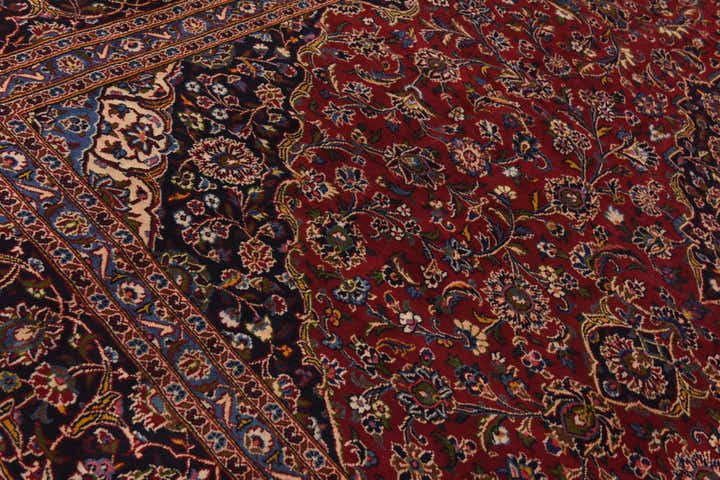 9' 6 x 13' Hand Knotted Mashad Persian Wool Rug