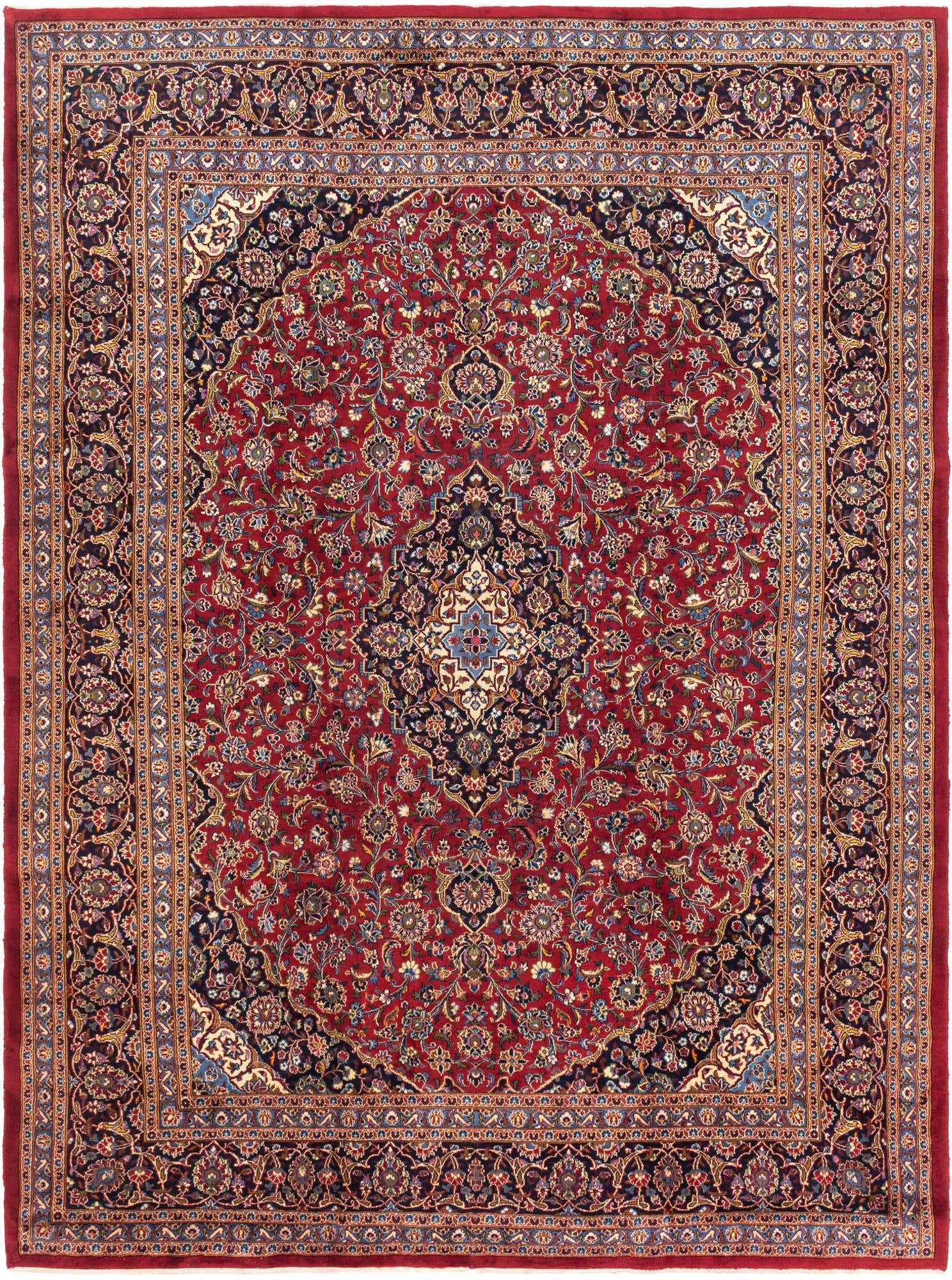 9' 6 x 13' Hand Knotted Mashad Persian Wool Rug