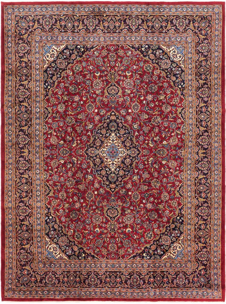 9' 6 x 13' Hand Knotted Mashad Persian Wool Rug
