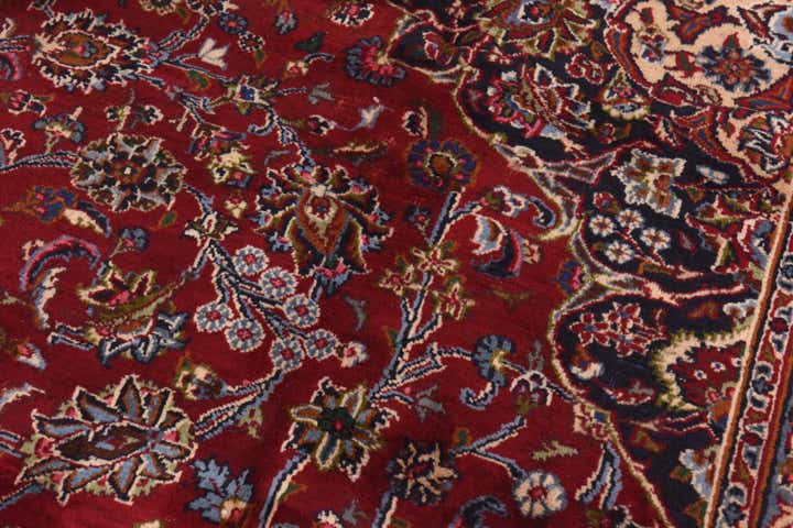 9' 7 x 13' Hand Knotted Mashad Persian Wool Rug