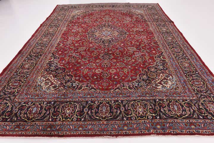 9' 7 x 13' Hand Knotted Mashad Persian Wool Rug