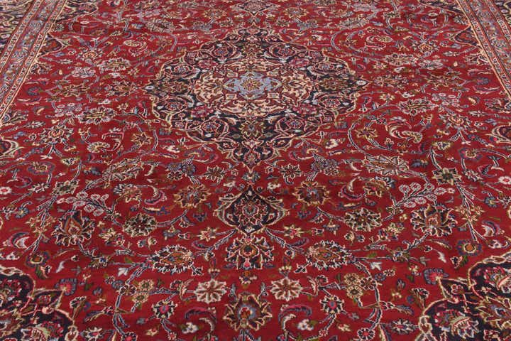 9' 7 x 13' Hand Knotted Mashad Persian Wool Rug