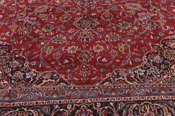 9' 7 x 13' Hand Knotted Mashad Persian Wool Rug