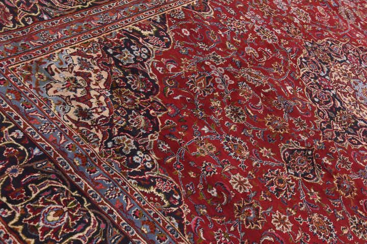 9' 7 x 13' Hand Knotted Mashad Persian Wool Rug