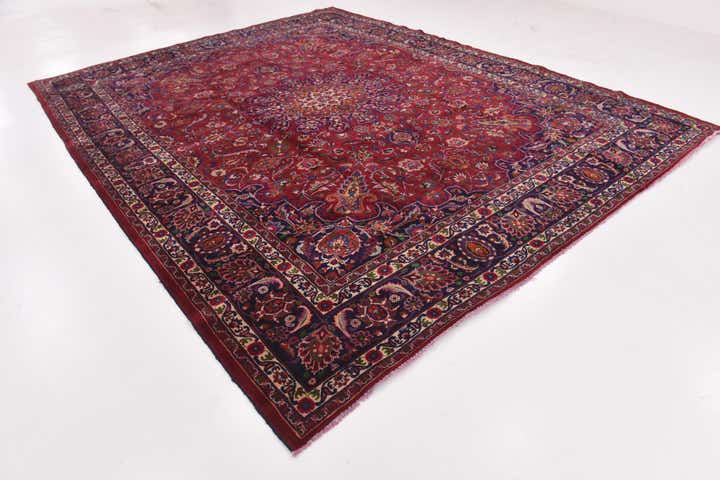 10' x 12' 10 Hand Knotted Mashad Persian Wool Rug